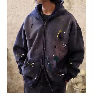 Sudadera con capucha de algodón de alta calidad lavada con ácido de piedra personalizada de muestra - Product Image 4