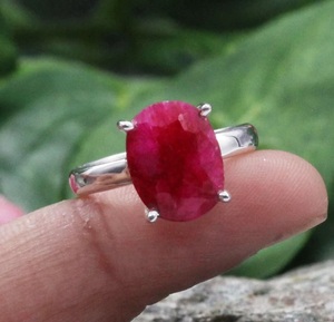 Anillo clásico de piedras preciosas de rubí Rosa Natural, piedra natal de Julio, ajuste de bisel de corte ovalado para compromiso, boda o regalo de aniversario - Product Image 2