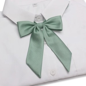 38cm * 5cm couleur unie cravates enfants femmes enfants étudiant paresseux cravates uniforme scolaire cravate rouge blanc rayé cravates 100% soie - Product Image 2