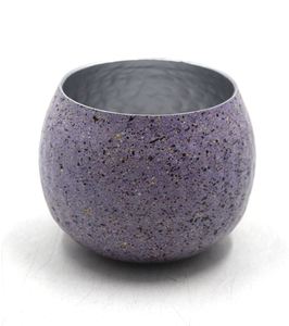 Tarro de mármol púrpura votivo redondo elegante de aluminio decorativo moderno con decoración del hogar tarro de vela de diseño clásico - Product Image 1
