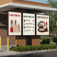 Écran publicitaire numérique LCD 4K étanche IP66 pour extérieur, haute luminosité, tactile, sur pied, pour drive-thru
