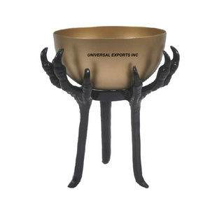 Bol à chocolat en or mat avec support en métal noir, taille personnalisée, fait à la main, design fantaisie, nouveau bol à chocolat - Product Image 1