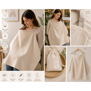 Couverture d'allaitement en mousseline de coton 100% douce, sangle réglable, respirante, tablier d'allaitement, fabricant direct à Denizli, Turquie, OEM - Product Image 3