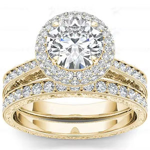 Bague de fiançailles en or blanc massif 14 carats sur mesure, 2 carats, taille brillant radiant, pour mariages et fêtes - Product Image 1