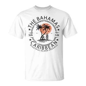 Camiseta Tropical de Verano del Caribe para Vacaciones en Nassau, Bahamas, Camiseta Tropical para Vacaciones en la Playa de Nassau, Bahamas - Product Image 1