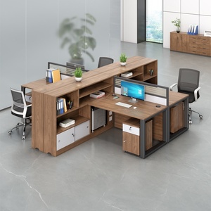 Modern Commercial <b>Office</b> Furniture Home Workstation Computer <b>Table</b> Extendable Cubicle Staff Desk Wood Panel Style ML Brand - Product Image 1