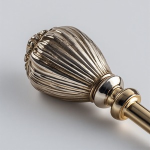 Crystal Line Single Metal <b>Curtain</b> <b>Pole</b> with Polished <b>Gold</b> Surface Premium Decorative Window Accent for Baptism Occasions - Product Image 3