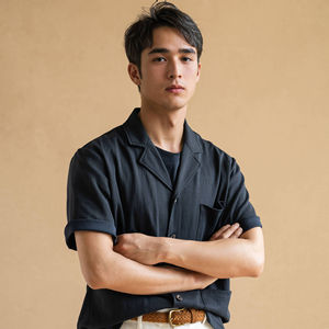 Wholesale B2B Supply 100% Cotton <b>Cuban</b> Collar <b>Shirts</b> <b>for</b> <b>Men</b> Factory Direct Stylish <b>Men's</b> Cotton <b>Cuban</b> Collar <b>Shirts</b> - Product Image 3