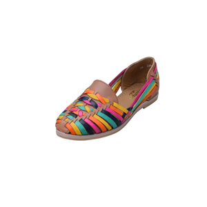 Chaussures plates pour femmes en cuir tissé coloré, respirantes, antidérapantes, faciles à enfiler, pour un usage quotidien - Product Image 2