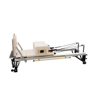 Reformer Pilates Télescopique Professionnel Premium Noir avec Barre de <span class=keywords><strong>Pied</strong></span> Réglable Certifiée CE et Ressort Renforcé <span class=keywords><strong>pour</strong></span> Entraînement de Fitness et Renforcement du Core - Product Image 4