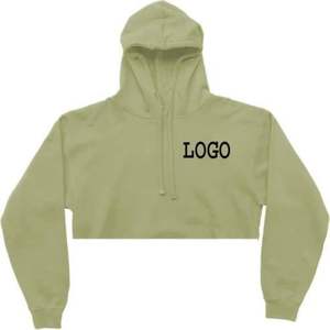 Sweat-shirt à capuche court esthétique pour femmes, en molleton surdimensionné, pour l'hiver, directement de l'usine - Product Image 4