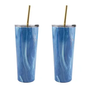 Blue Coated Stainless Steel Hot Selling Drinking <b>Metal</b> Tumbler for <b>Water</b> Storage Glass Stainless Steel <b>Water</b> Tumbler Glass - Product Image 3