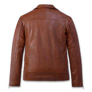 Chaquetas de cuero pesado de alta calidad para hombre, chaqueta de cuero informal con dos bolsillos, chaqueta de invierno con logotipo personalizado para la calle - Product Image 2