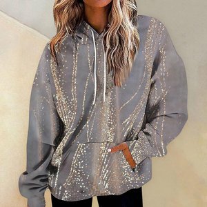 Sweats à capuche tricotés imprimés pour femme sweats à capuche en gros texturé blanc haut à capuchePersonnalisable votre Logo étiquette marque de haute qualité surdimensionné - Product Image 4