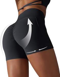 Top 2025 Yoga Shorts pour femmes taille croisée Active Gym 100% Polyester extensible Yoga avec poches latérales - Product Image 6