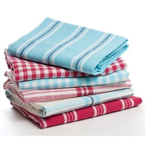 Ensemble de serviettes de cuisine en coton personnalisé, blanc et bleu, teint en fil, à carreaux, fabriqué en Inde à un prix abordable - Product Image 5