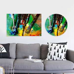 Impresión en Lienzo Contemporánea: Arte en Vidrio con Pinceladas Coloridas, ARTE EN VIDRIO TEMPERADO - Product Image 1