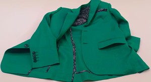 ชุดสูทธุรกิจ2ชิ้นสำหรับผู้ชาย, เสื้อเบลเซอร์คอปาดกระดุมแถวเดียวผ้าทอมีกระดุมด้านหน้า - Product Image 6