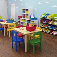 Vente en gros d'ensemble de chaises de table pour tout-petits en bois à hauteur réglable meubles d'étude faciles à essuyer pour bébés et enfants fabriqués au Vietnam