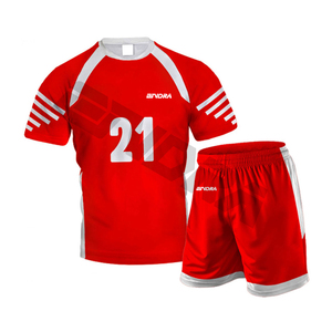 Conception personnalisée OEM meilleurs uniformes de volley-ball en polyester à sublimation uniformes à manches courtes de couleur rouge - Product Image 1