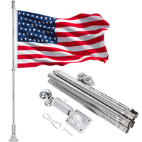 Support mural extérieur en aluminium et acier inoxydable pour mât de drapeau, kit de fixation pour drapeaux en gros
