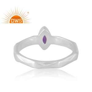 แหวนพลอยอเมทิสต์ธรรมชาติสำหรับผู้หญิงแหวนเงินสเตอร์ลิง925ใหม่ออกแบบได้ตามต้องการ - Product Image 2