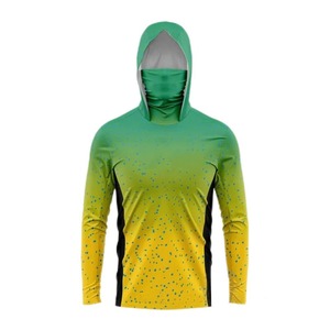 Chemises de pêche respirantes à séchage rapide de conception en gros, chemise à manches longues, protection UV, sweat-shirt de pêche avec masque facial - Product Image 3