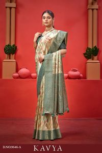 OEM fantaisie imprimé numérique Sari nouveau design indien pakistanais fête porter pour adultes en soie polyester dentelle travail avec - Product Image 2