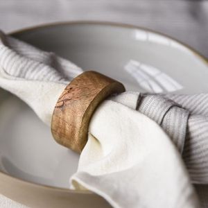 Juego de 4 servilleteros de madera de diseño clásico moderno, accesorios de cocina de lujo para bodas, fiestas de Navidad, servilletas de restaurante en casa - Product Image 2