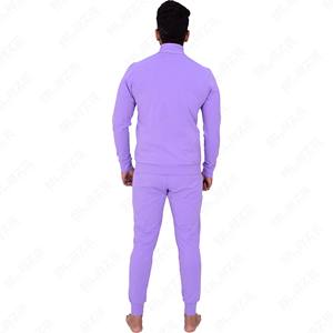 Survêtement pour hommes Survêtement à fermeture éclair Survêtement en polaire 100% coton Poches contrastées avec panneaux - Product Image 4
