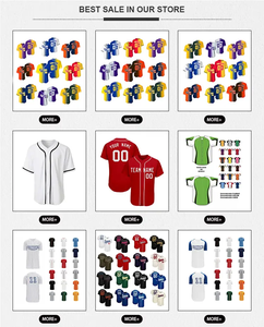 Custom Baseball Jersey Unisex Personalized Team Name Number <b>Button</b>-<b>Up</b> Softball Uniform Multiple Colors 100% Polyester Quick Dry - Product Image 2