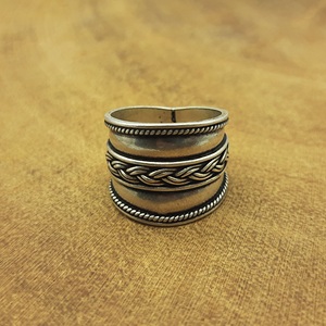 Diseño trenzado Moda Artesanal Hecho a mano 925 Starling Silver Bohemian Ring Big Designer Bohemian Ring - Product Image 4