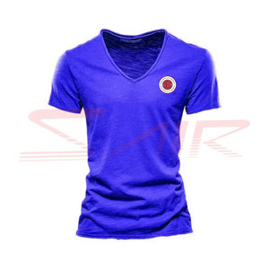 เสื้อยืดคอวีแขนสั้นผ้าฝ้าย 100% คุณภาพสูงใหม่ทั้งหมด ระบายอากาศได้ดี สวมใส่สบาย ดีไซน์สวยงามสำหรับผู้ชาย รับสั่งทำได้ - Product Image 6