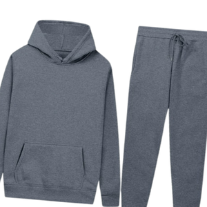Conjunto Deportivo Informal de Invierno para Hombre y Mujer, Sudadera con Capucha Gris Oscuro y Pantalones Jogger, Venta al Por Mayor de Fábrica, Logotipo Personalizado OEM - Product Image 5