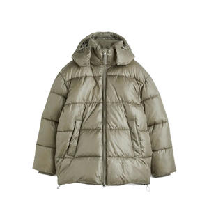 Chaqueta acolchada de invierno de marca de diseñador personalizada para hombre, abrigo de plumón con capucha de talla grande con cuello levantado y cremallera, chaquetas acolchadas para exteriores - Product Image 1