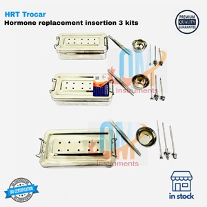 Kits de Trócar HRT de 3.5mm de OldMed Instruments, para Inserción de Pellets de Reemplazo Hormonal, Cirugía Ginecológica, 3 Sets, Acero Inoxidable de Grado Médico - Product Image 2