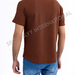 เสื้อยืดผู้ชายผ้าฝ้ายถักคุณภาพสูง 100% สวมใส่สบาย หนานุ่ม สไตล์สตรีทแวร์ พิมพ์ลายสกรีนตามสั่ง ลายเรียบ - Product Image 4