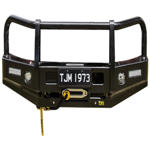 Barres de protection avant en acier noir NP300 Deluxe Steel Bull 4x4, électrophorèse, acier noir renforcé, barres de protection de haute résistance Deluxe - Product Image 1