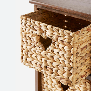 Tiroir de rangement en bois de style boho avec jacinthe d'eau tissée à la main pour chambre à coucher salon ensemble de gros meubles de maison du Vietnam - Product Image 2