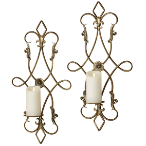 Portavelas decorativo de lujo, candelabro de hierro de Metal de la más alta calidad, portavelas de decoración de pared para accesorios de interior - Product Image 4