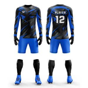 Kit de uniforme de portero de fútbol profesional adulto al por mayor con Jersey y pantalones 100% poliéster de secado rápido y respetuoso con el medio ambiente - Product Image 6