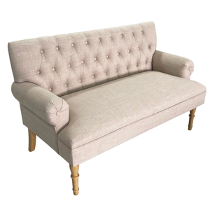 Traditional Tufted <b>Sofa</b> (2 Seater) with Wooden Legs and Fabric Upholstery (SFB68060) - Product Image 1