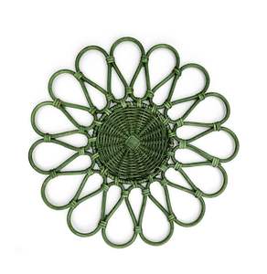 Handmade <b>Round</b> Rattan Charger Plate Floral <b>Round</b> <b>Placemats</b> Natural Rattan <b>Placemats</b> for Dining Wholesale - Product Image 3