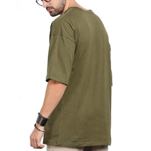 Camiseta de Gran Tamaño de Algodón 100% de Alta Calidad al por Mayor, Estilo Urbano para Hombre, Secado Rápido, Transpirable, Logotipo Personalizado - Product Image 5