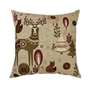 Funda de Cojín Moderna 100% Algodón Hecha a Mano con Apliques Bordados Navideños, Diseño de Celebridades, Cierre de Cremallera, para Hotel - Product Image 1