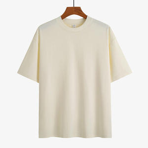 Nueva llegada de algodón de peso pesado de gran tamaño sólido personalizar Bold Logo Print hombres American Streetwear camiseta - Product Image 3