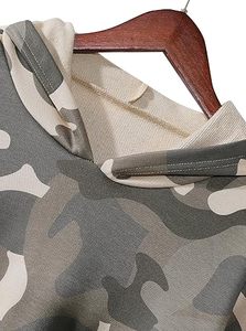 เสื้อกันหนาวมีฮู้ดแขนยาวของผู้หญิง, เสื้อกันหนาว65% มีฮู้ด30% โพลีเอสเตอร์ผ้าฝ้าย5% ถักอีลาสเทนระบายอากาศได้ไซส์ใหญ่พิเศษ - Product Image 3