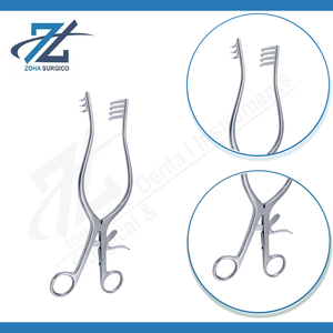 Rétracteur de cuir chevelu Schnitker incurvé, auto-retenant, lames émoussées pivotantes de 140 mm de long, instruments chirurgicaux, fabricant au Pakistan - Product Image 3