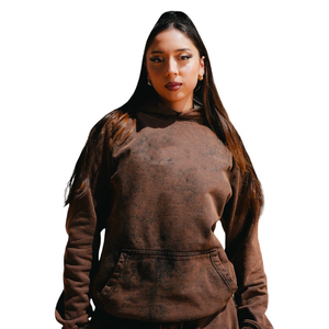Sweat à capuche oversize en coton uni pour hommes et femmes, design délavé à l'acide, respirant, séchage rapide, confortable, avec poignets et taille côtelés doublés - Product Image 5
