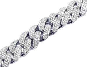 Chaîne à maillons cubains en or blanc 10 carats de haute qualité avec diamants cultivés en laboratoire classique collier Hip Hop glacé bijoux pour hommes - Product Image 3